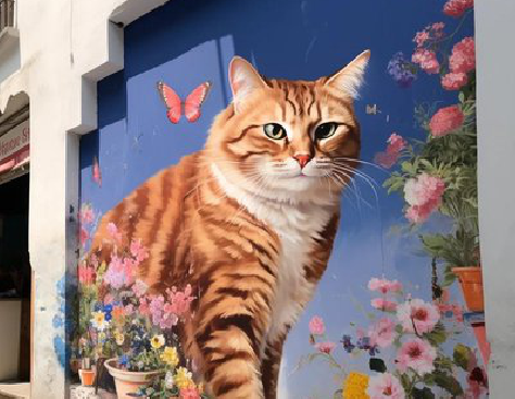 吉水自己绘制有个性的手绘墙