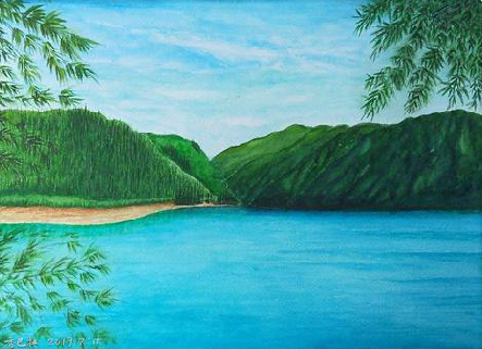 吉水在墙绘中,如何绘画绿水青山?