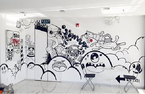 吉水手绘墙并非传统涂鸦。